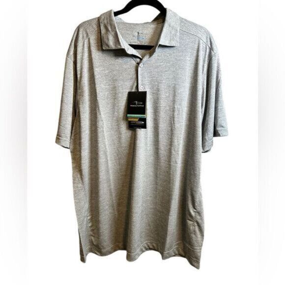 NWT Paige & Tuttle Men’s Heather Gray Polo Moisture Wicking UPF - Size XL - Picture 1 of 5